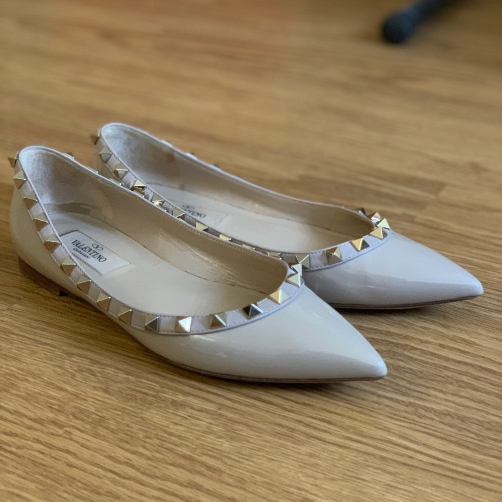 Valentino rockstud ballerina flat in Poudre